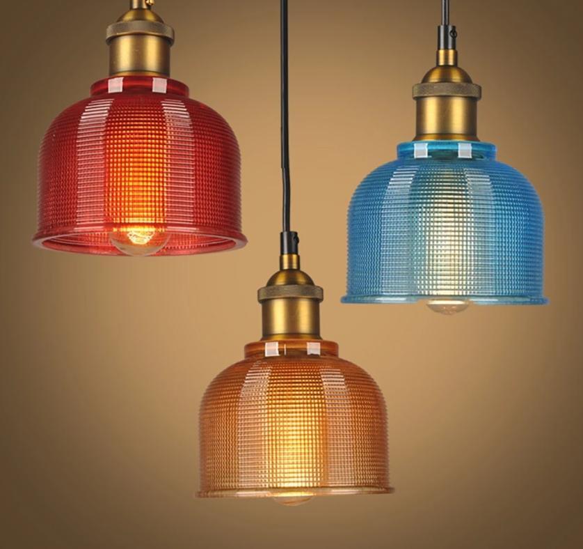 Sosie - Retro Europäische Buntglas-Pendelleuchte